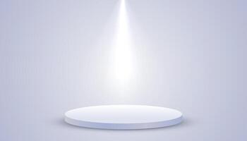 blank 3d pedestal stand with spotlight effect for product display vector