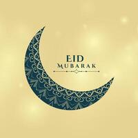 decorative eid moon design festival card greeting vector