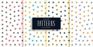 small triangle patterns set in different colors vector