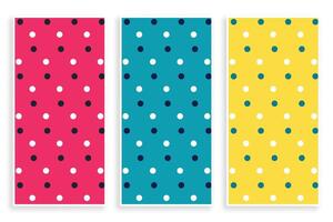 polka pattern banners set in three colors vector