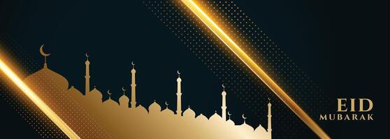 beautiful eid festival banner in islamic style vector