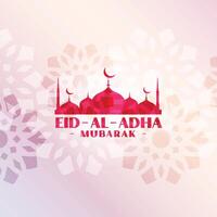 Beautiful Eid Al Adha decorative mosque background vector