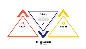 triángulo forma Tres pasos infografia modelo diseño vector