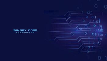 cyberspace binary code tech background with circuit lines vector