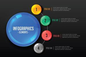 márketing infografía modelo con cuatro pasos vector