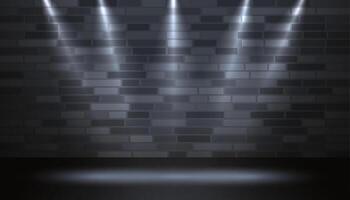 realistic studio light effect on wall background vector