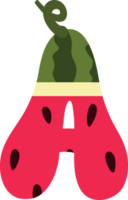 vattenmelon alfabater - dekorativ typsnitt png