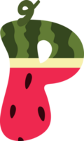 watermeloen alfabetten - decoratief fonts png
