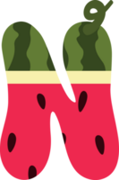 vattenmelon alfabater - dekorativ typsnitt png