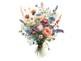 wild Blumen, Schmetterlinge und Libelle. png