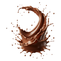 choklad stänk isolerat på transparent bakgrund, choklad mjölk, brun flytande png