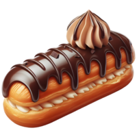 Französisch Eclair Gebäck isoliert auf transparent Hintergrund png