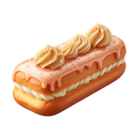 French eclair pastry isolated on transparent background png