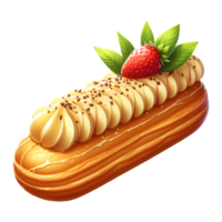 franska eclair bakverk isolerat på transparent bakgrund png