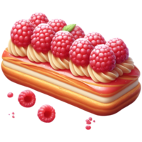 French eclair pastry isolated on transparent background png