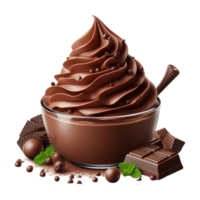 Chocolate whipped cream isolated on transparent background png