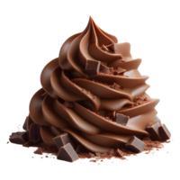 Chocolate whipped cream isolated on transparent background png