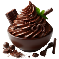 Chocolate whipped cream isolated on transparent background png