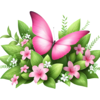 Coquette Pink Butterfly in mid-flight Sublimation Clipart png