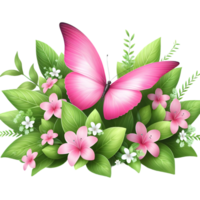 Coquette Pink Butterfly in mid-flight Sublimation Clipart png