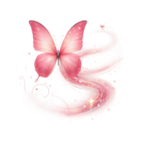 Coquette Pink Butterfly in mid-flight Sublimation Clipart png