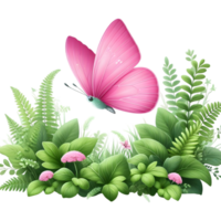 coquete Rosa borboleta dentro no meio do vôo sublimação clipart png