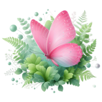 Kokette Rosa Schmetterling im mitten im Flug Sublimation Clip Art png