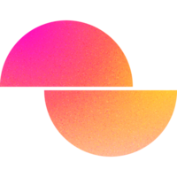 legal forma dividido círculo dual metades sobreposição Dividido círculo gradiente com barulhento efeito negrito para Esportes equipe logotipos png