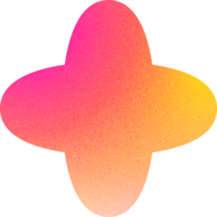 Cool Shape Symmetric Cross Petals Flower Abstract Flower Gradient with Noisy Effect Playful for Children's Books png