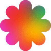 Cool Shape Rounded Petal Soft Edges Flower like Symmetric Organic Flower Gradient with Noisy Effect Playful for Children Learning Materials png