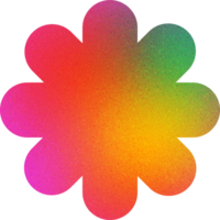 Cool Shape Rounded Petal Soft Edges Flower like Symmetric Organic Flower Gradient with Noisy Effect Playful for Children Learning Materials png