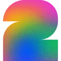 Cool Shape Curved Elegant Fluid Number Two 2 Gradient with Noise Effect png