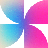 cool gestalten vierblättrig Blumen- symmetrisch Layout Sanft Pastelle abstrakt Windrad Gradient mit laut bewirken dynamisch zum kreativ Kampagnen png