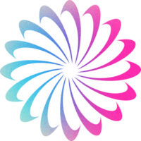 Cool Shape Delicate Petal-Like Pinwheel Flowing Radiant Symmetrical Gradient with Noise Effect png