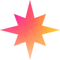 Cool Shape Jagged Starburst Sharp Edged Bright Gradient with Noise Effect png