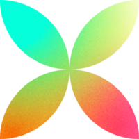 Cool Shape Triangular Petals Radiating Design Tri-Leaf Gradient with Noisy Effect Playful for Educational Tools png