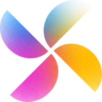 Cool Shape Crossed Leaf Design Abstract Four Petals Modern Pinwheel Gradient with Noisy Effect Vibrant for Digital Advertisements png