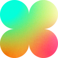Cool Shape Bulbous Trio Petals Flower Simple Flower Gradient with Noisy Effect Minimalist for Beauty Products png