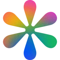 Cool Shape Radiating Petals Flower-like Harmonious Colorful Arrangement Modern Propeller Gradient with Noisy Effect Dynamic for Tech Startup Logos png
