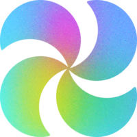 Cool Shape Four Crescent Blades Rotating Symmetry Whirlwind Gradient with Noisy Effect Dynamic for Creative Media png