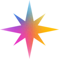 Cool Shape Dynamic Angular Sharp Star Sharp Star Gradient with Noisy Effect Bold for Modern Art Exhibits png