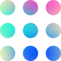 Cool Shape Diverse Circular Array Gradient Spectrum Grid Layout Sparse Circles Gradient with Noisy Effect png