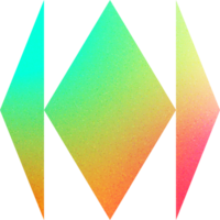 Cool Shape Abstract Diamond Symmetrical Composition Dual Color Splits Abstract Prism Gradient with Noisy Effect Edgy for Contemporary Art png