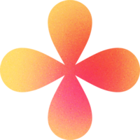 Cool Shape Clover-like Quadruple Petals Symmetric Layout Delicate Flower Gradient with Noisy Effect Soft for Spa Branding png