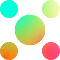legal forma agrupado esferas variando tamanhos dinâmico arranjadores agrupado esferas gradiente com barulhento efeito brincalhão para crianças' educacional apps png