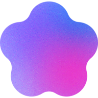 Cool Shape Bulbous Contours Flowing Organic Silhouette Rounded Flower Gradient with Noisy Effect Delicate for Beauty Product Branding png