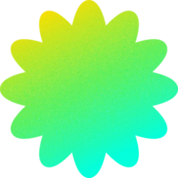 Cool Shape Jagged Leafy Edge Flower Burst Flower Gradient with Noisy Effect Energetic for Event Posters png