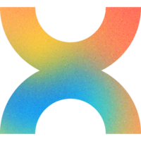 Cool Shape Arching Symmetrical Curves Smooth Blend Abstract X Gradient with Noisy Effect Bold for Tech Startups png