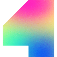 cool gestalten öffnen asymmetrisch zeitgenössisch Nummer vier 4 Gradient mit Lärm bewirken png