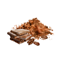 waterverf illustratie chocola, cacao ingrediënten. chocola stukken, hand- tekening. png